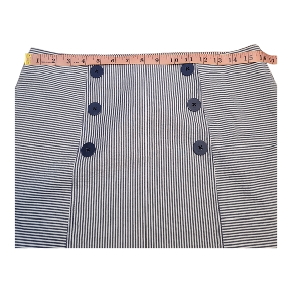 Urban Outfitters Sailorette Striped Mini Skirt NEW Faux Button Front Bib Panel - Picture 14 of 16